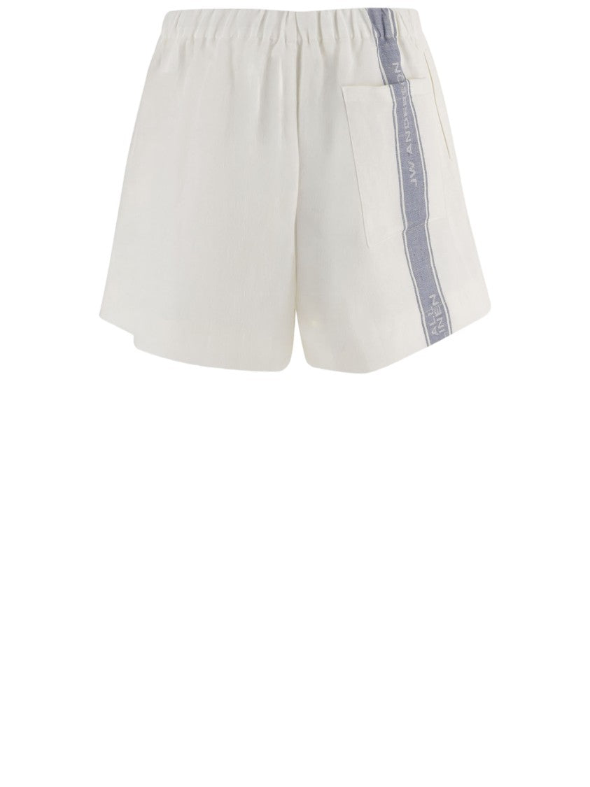 J. W. Anderson Linen Cropped Trousers With Elasticated Waistband