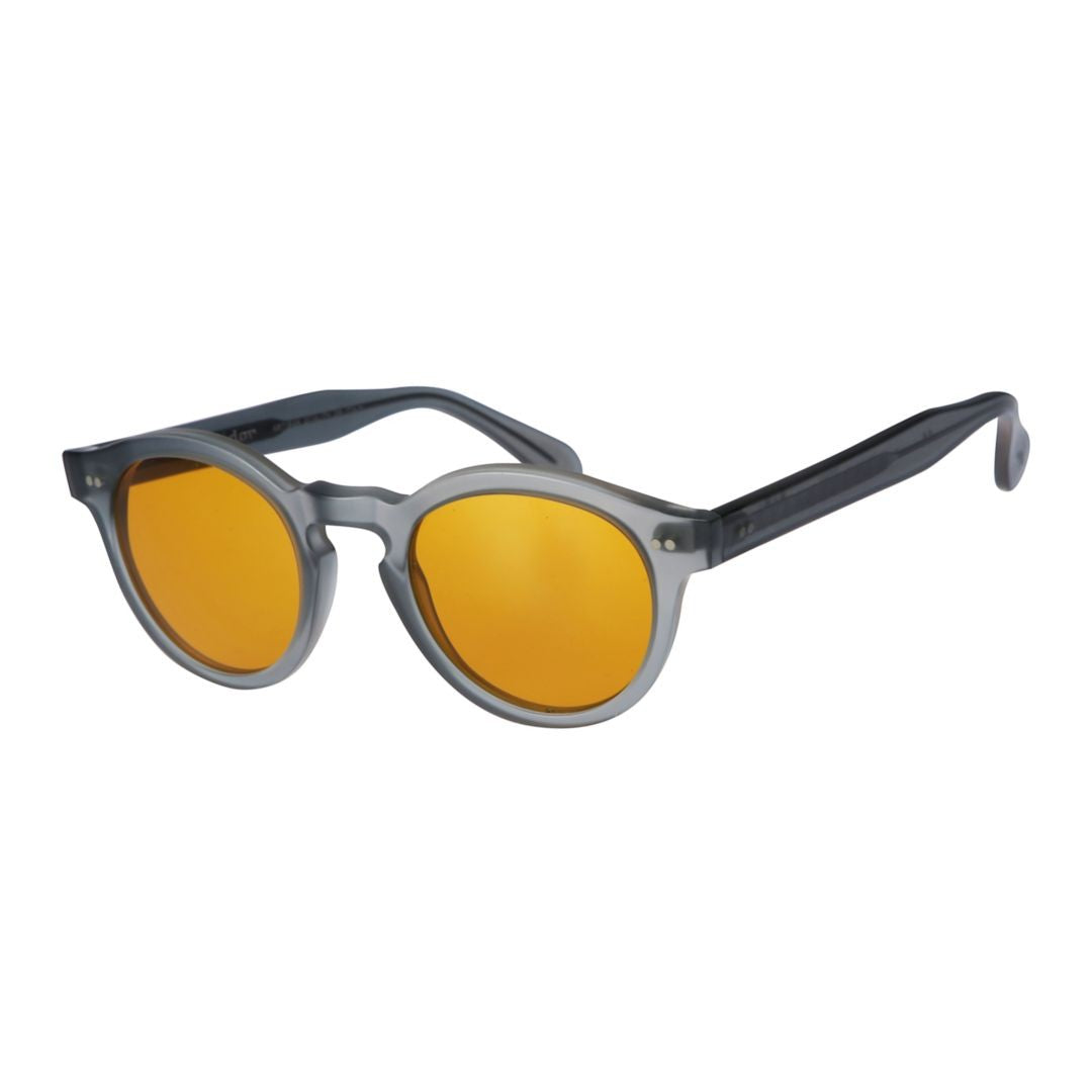 Kador Tony Round Frame Sunglasses With Translucent Smoky Gray Finish