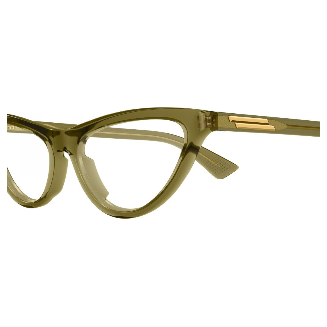 Bottega Veneta Bv1416o Translucent Olive Green Cat-Eye Sunglasses