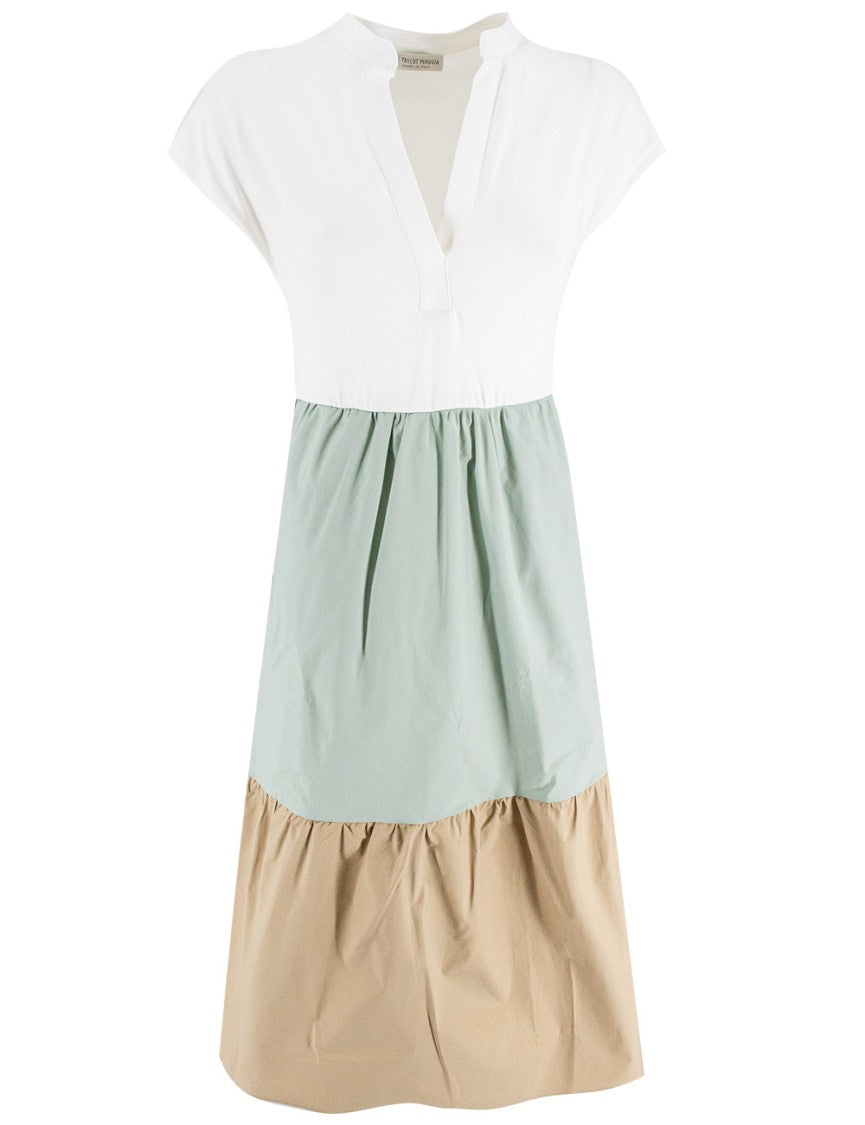 Le Tricot Perugia Tiered Maxi Dress With Plunging Neckline