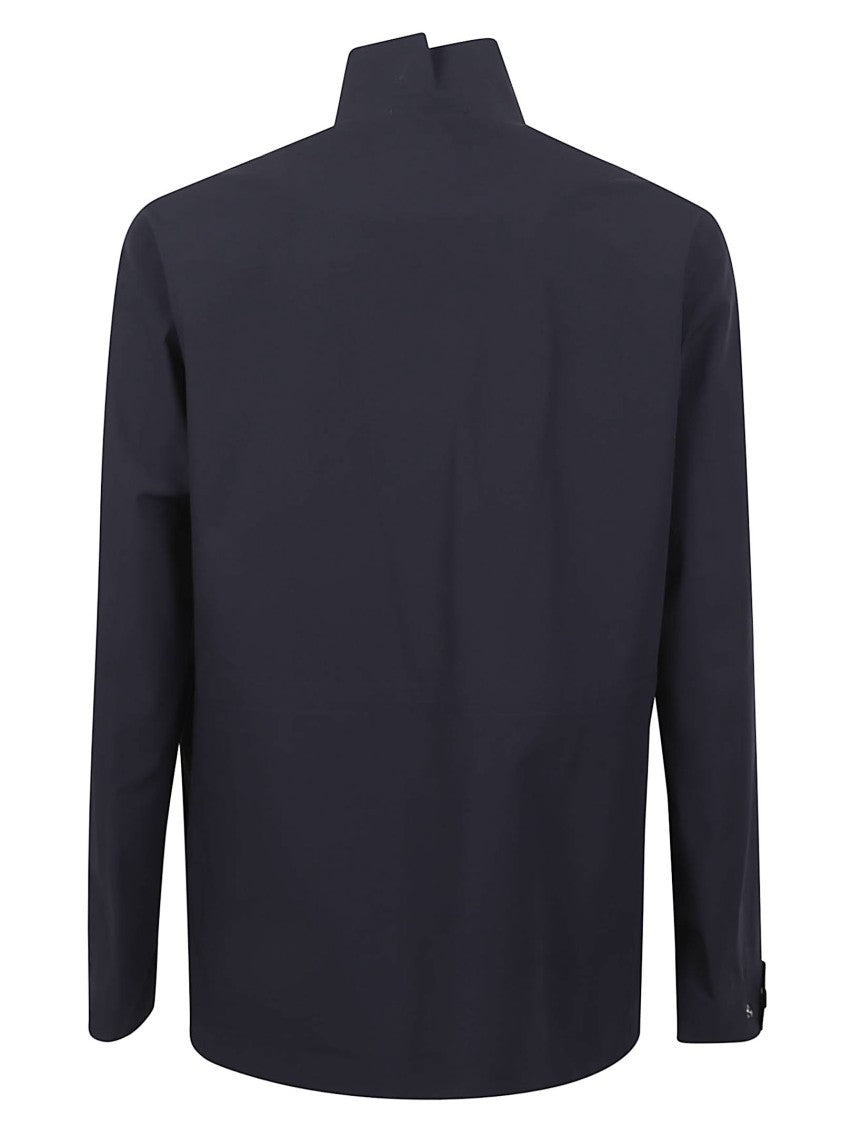 Herno Double-Slider Zipper Jacket With High Collar And Flap Pockets