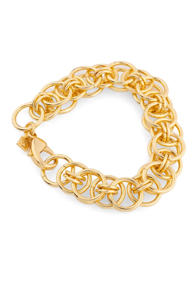 Federica Tosi Gold Bella Snap Hook 18K Gold Plated Bronze Metal Bracelet
