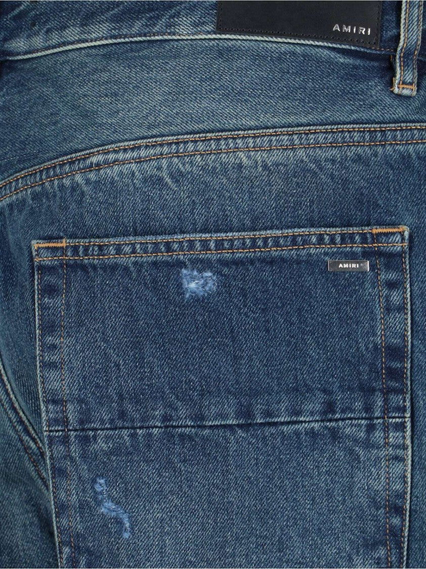 Amiri Distressed Straight Jeans – Blue