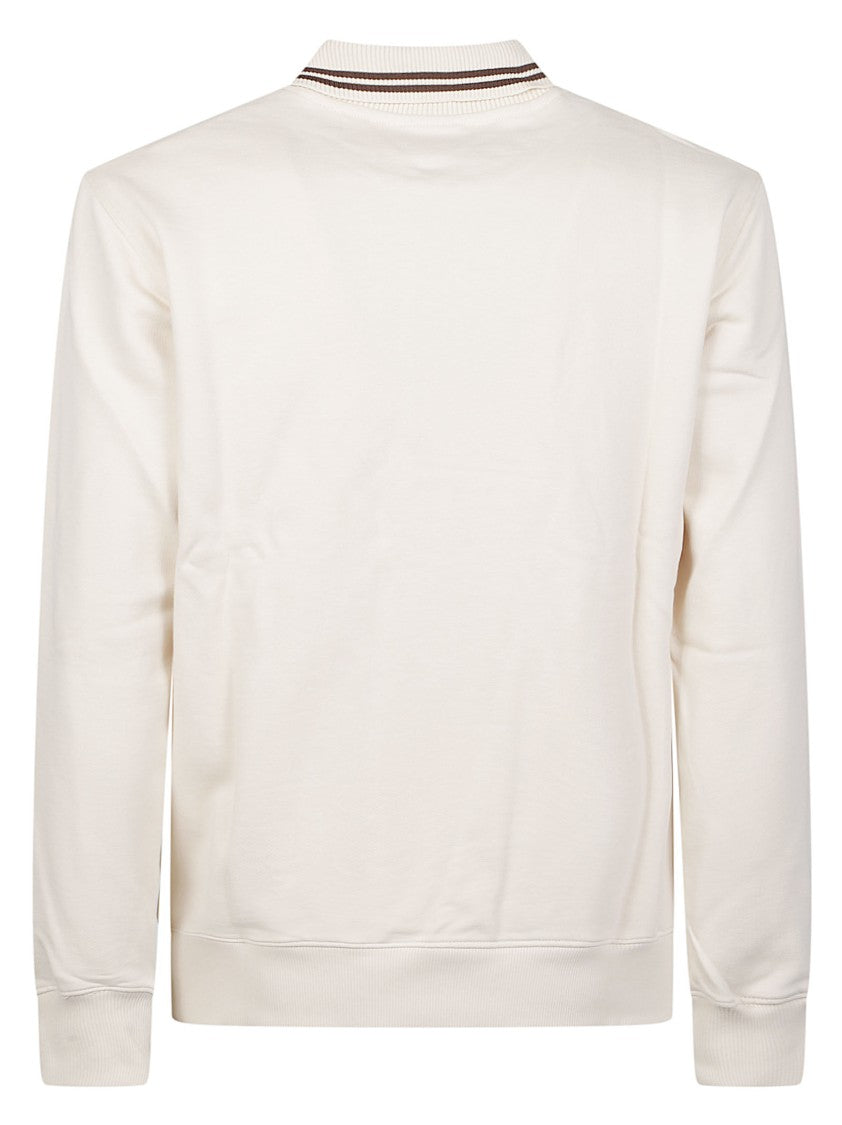 Drôle De Monsieur Minimalist Gold Hardware Long-Sleeve Cotton Polo Shirt