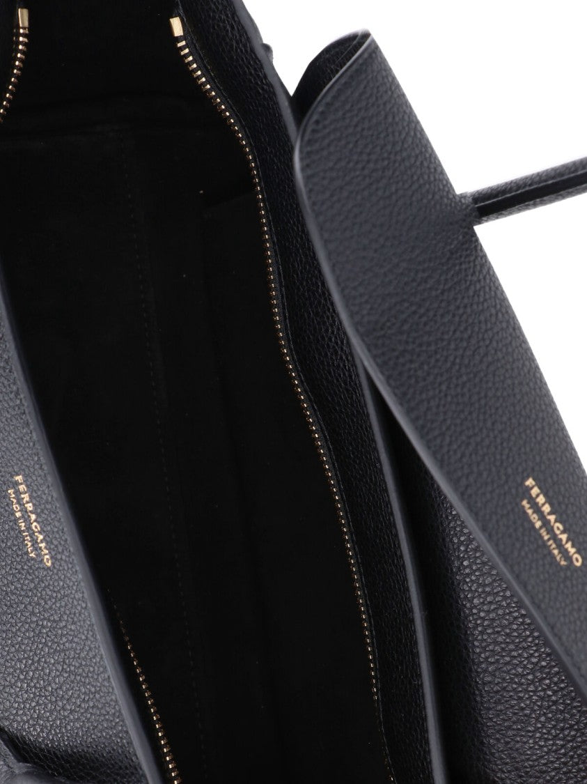 Ferragamo 'East-West' Medium Tote Bag – Black