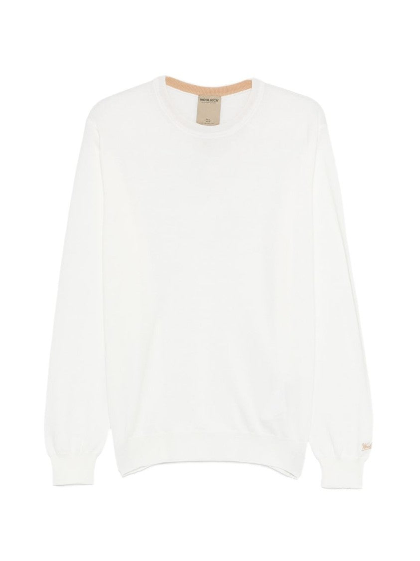 Woolrich Plain Cotton Classic Crew Neck Sweater