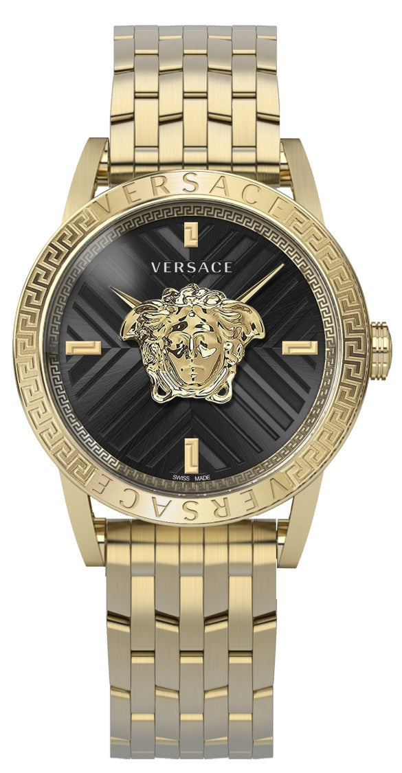 Versace Quartz Watch From V-Code Collection With Medusa Emblem