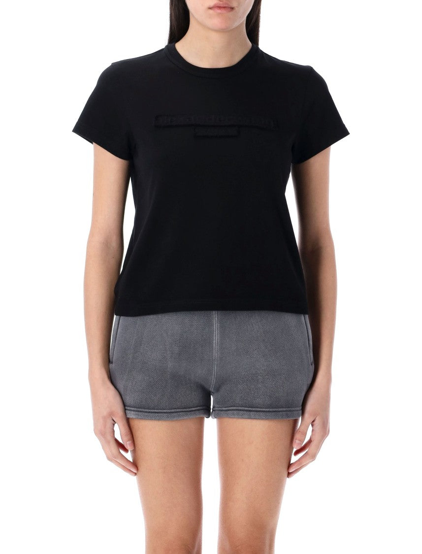 Alexander Wang Distressed Logo Shrunken Tee