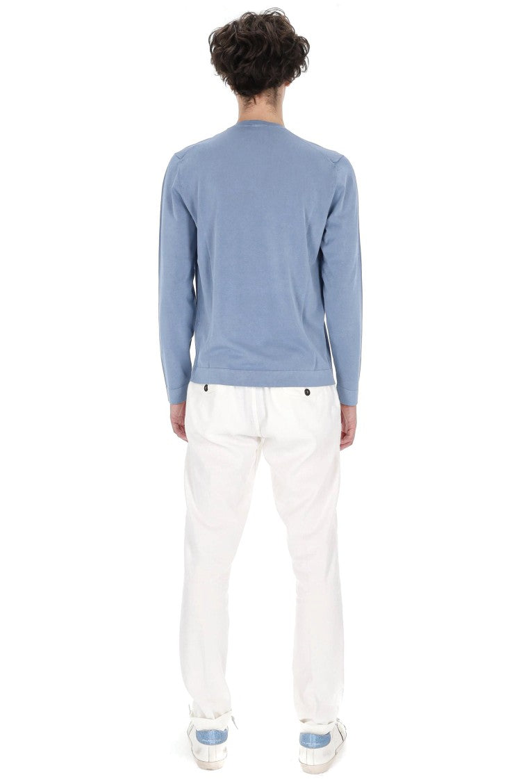 Drumohr Aviation Blue Long-Sleeve Frosted T-Shirt