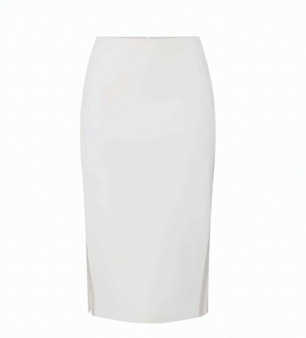 Elisabetta Franchi Light Crepe Satin Side Bands Skirt