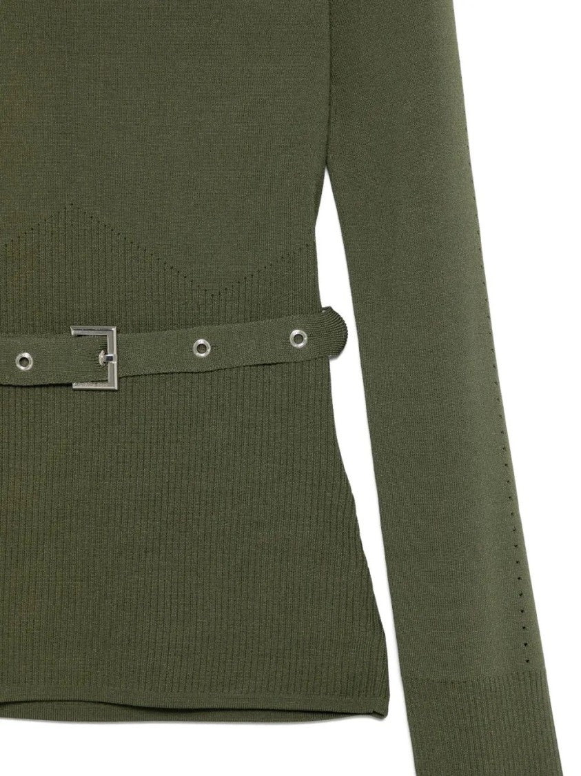 Patrizia Pepe Olive Green Fitted Sweater