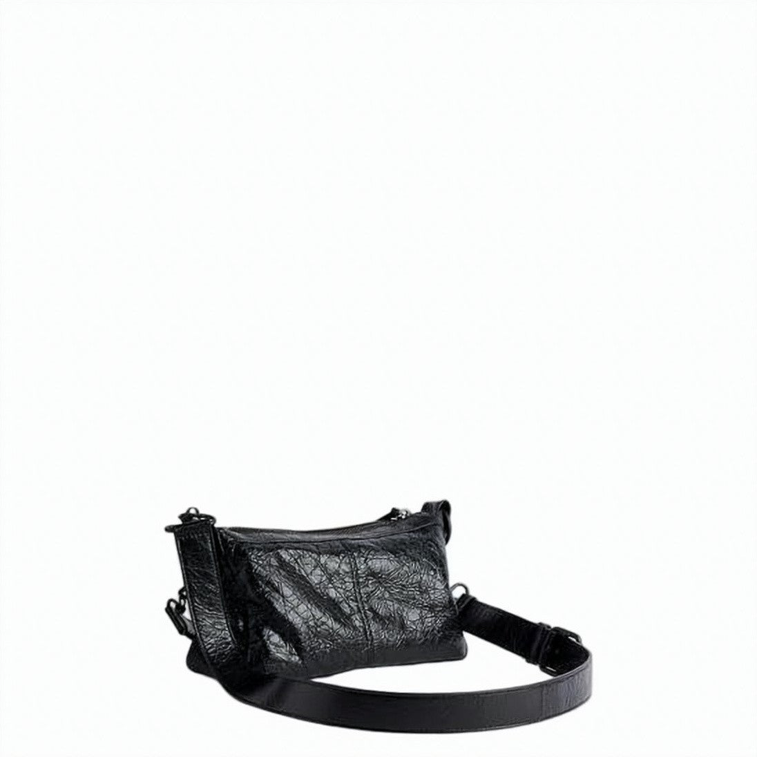 Balenciaga Textured Lambskin Shoulder Bag With Glossy Finish