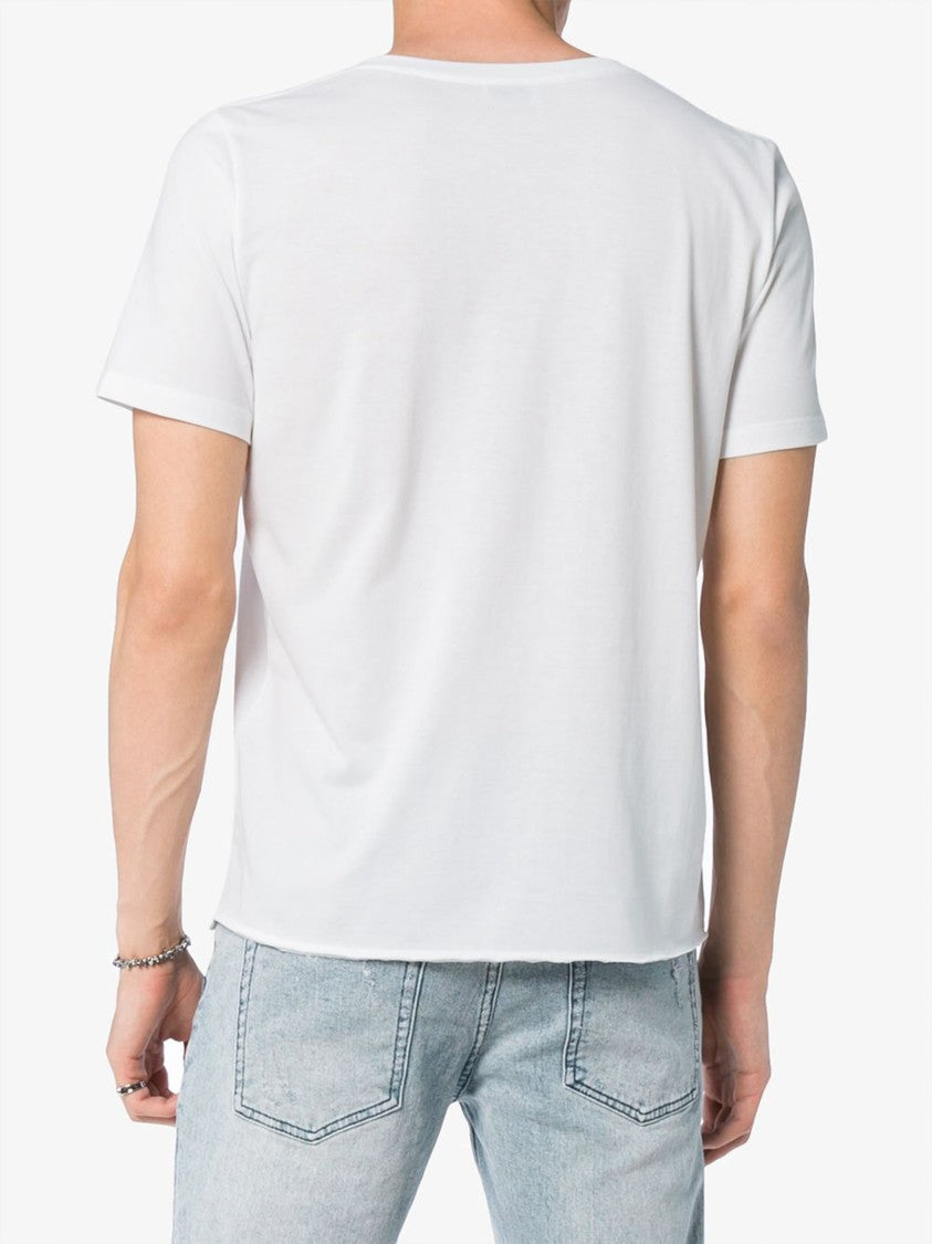 Saint Laurent White Organic Cotton Raw Hem T-Shirt