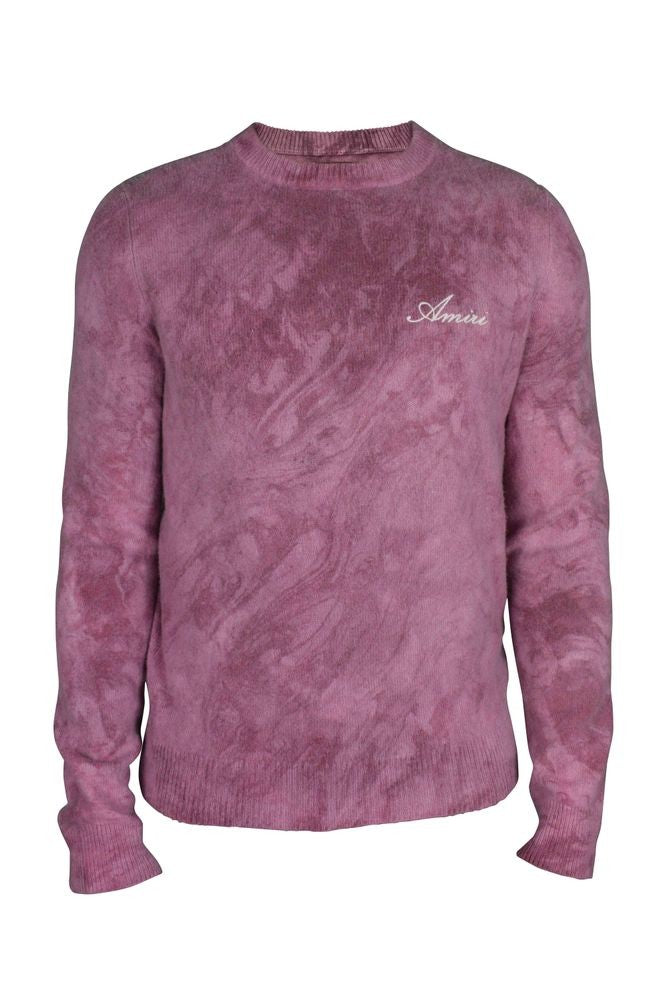 Amiri Burgundy And Pink Tie-Dye Cashmere Sweater