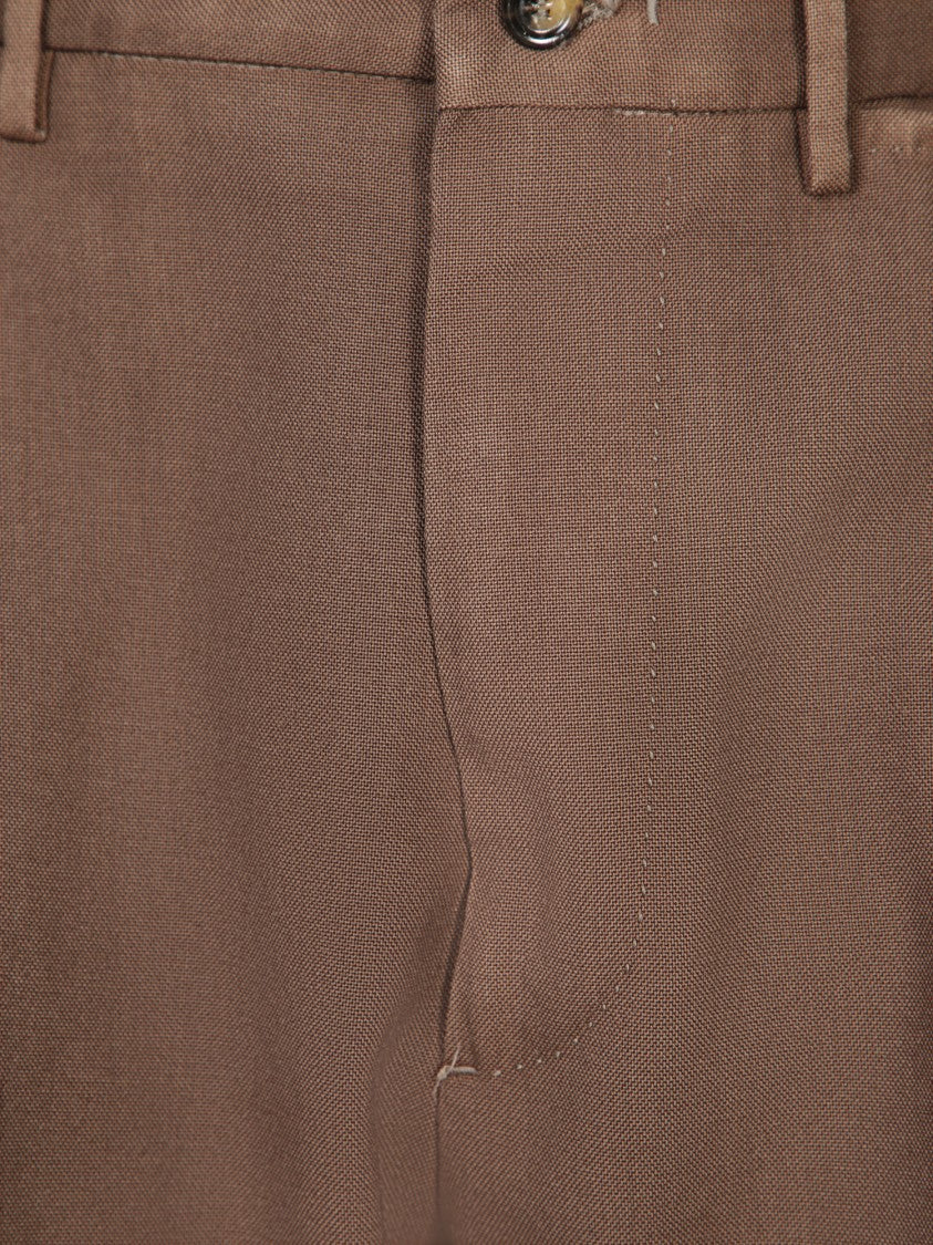 Dell'oglio Tailored Brown Trousers With Classic Design