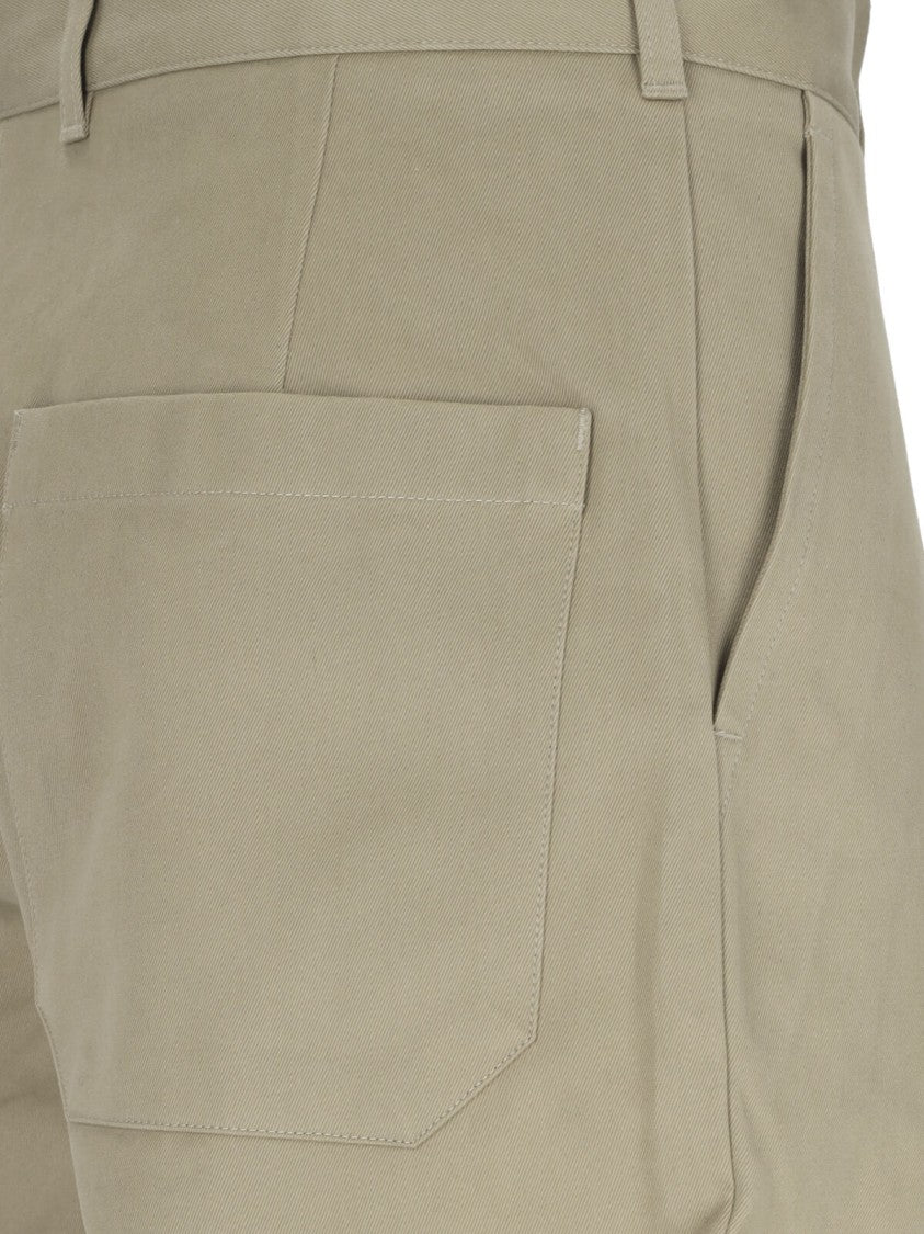 Studio Nicholson Wide Trousers In Beige Cotton
