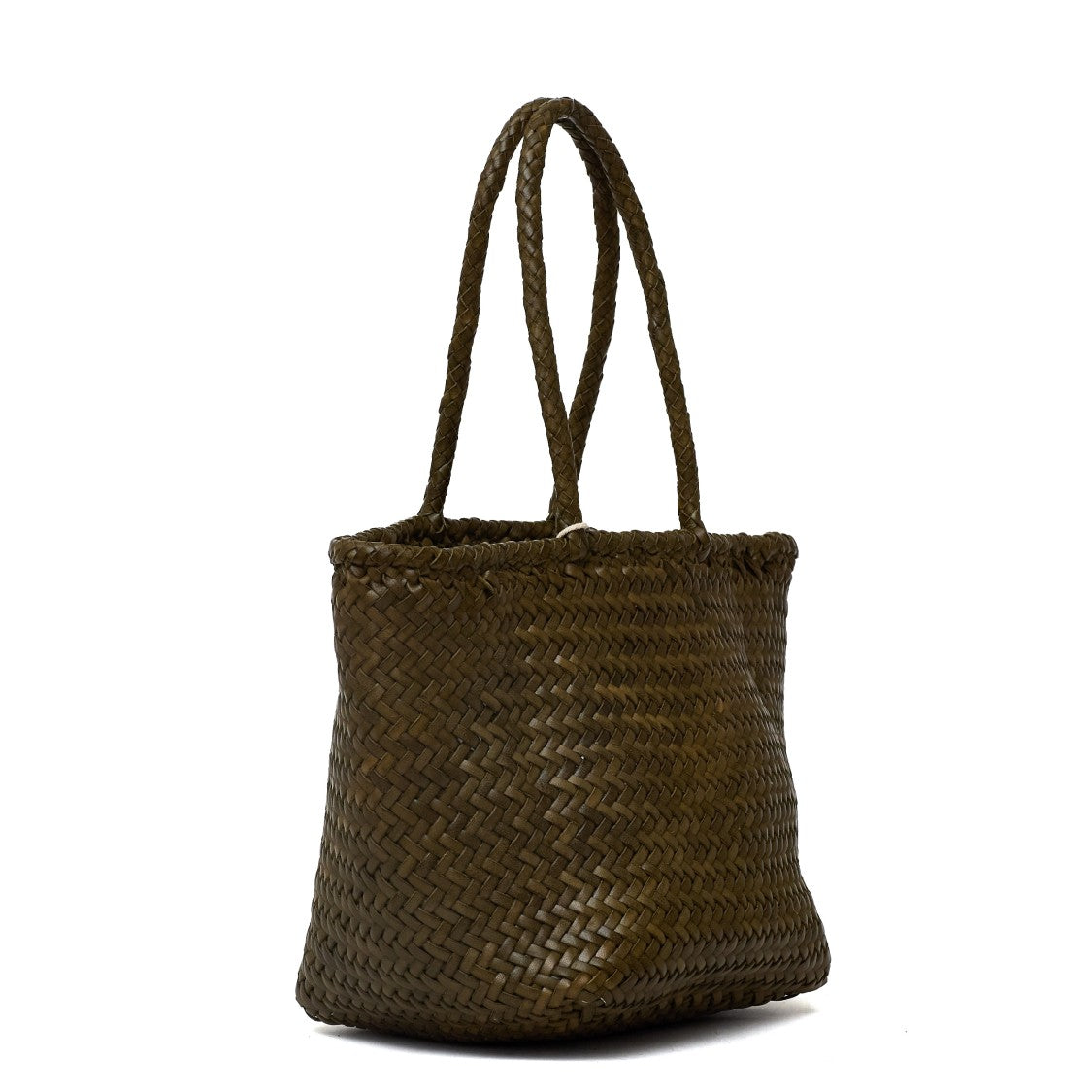 Dragon Diffusion Grace Basket Small Diagonal Handwoven Buffalo Leather Tote Bag