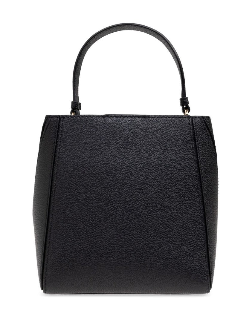 Tory Burch Structured Black Calf Leather Tote