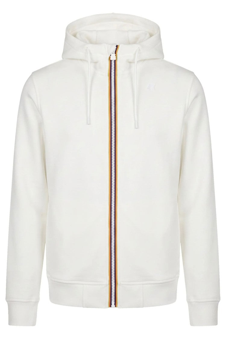 K-Way Rainer White Lightweight Scuba Hooded Sweatshirt