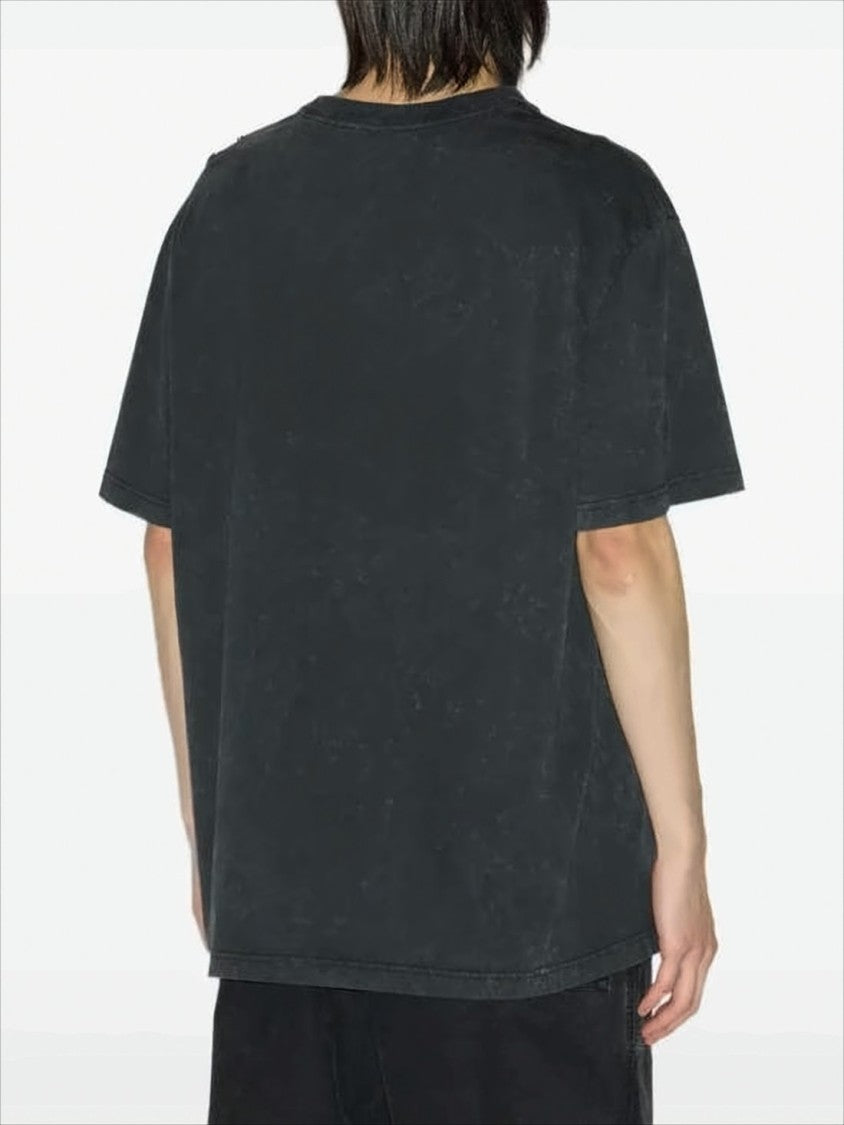 Isabel Marant Washed Black Graphic Print Short-Sleeve T-Shirt