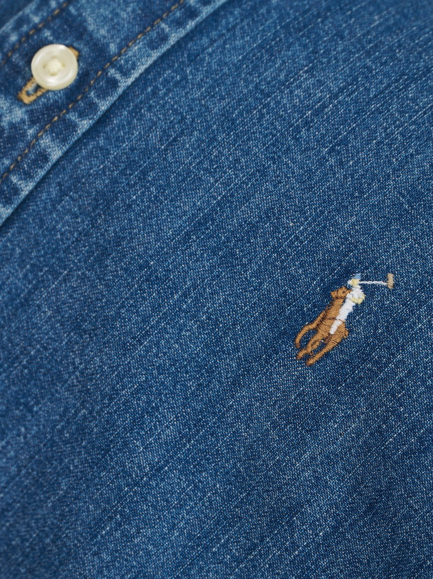 Polo Ralph Lauren Button-Front Denim Shirt With Tailored Fit And Embroidered Logo