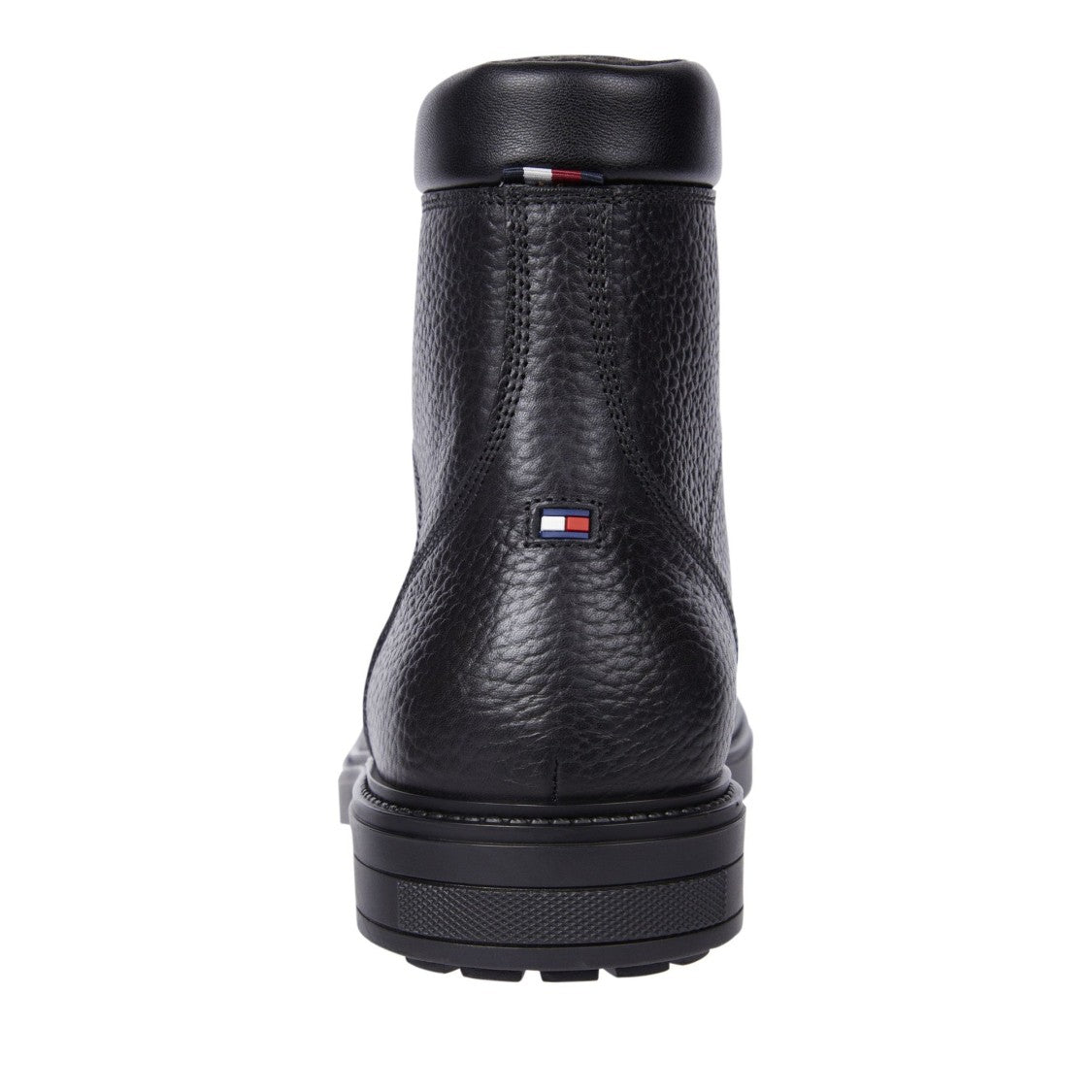 Tommy Hilfiger Black Leather Padded Collar Boots