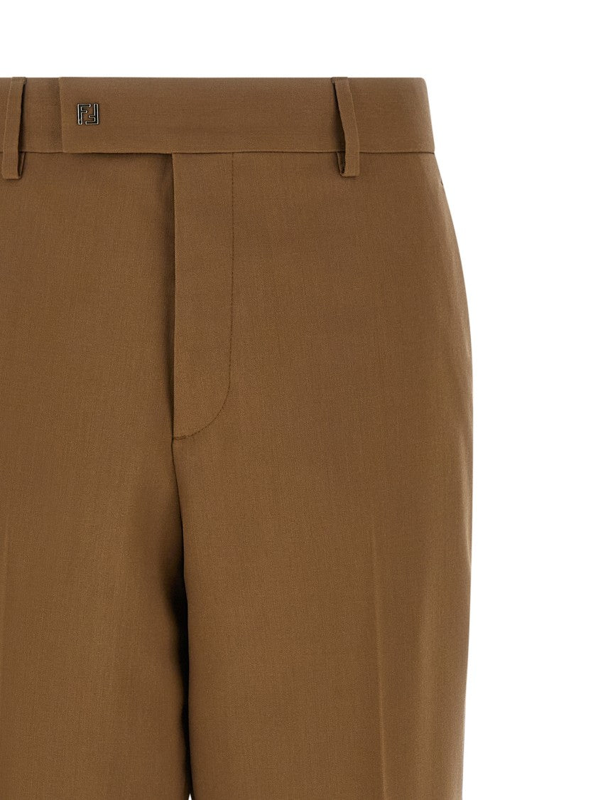 Fendi Gabardine Wool Trousers