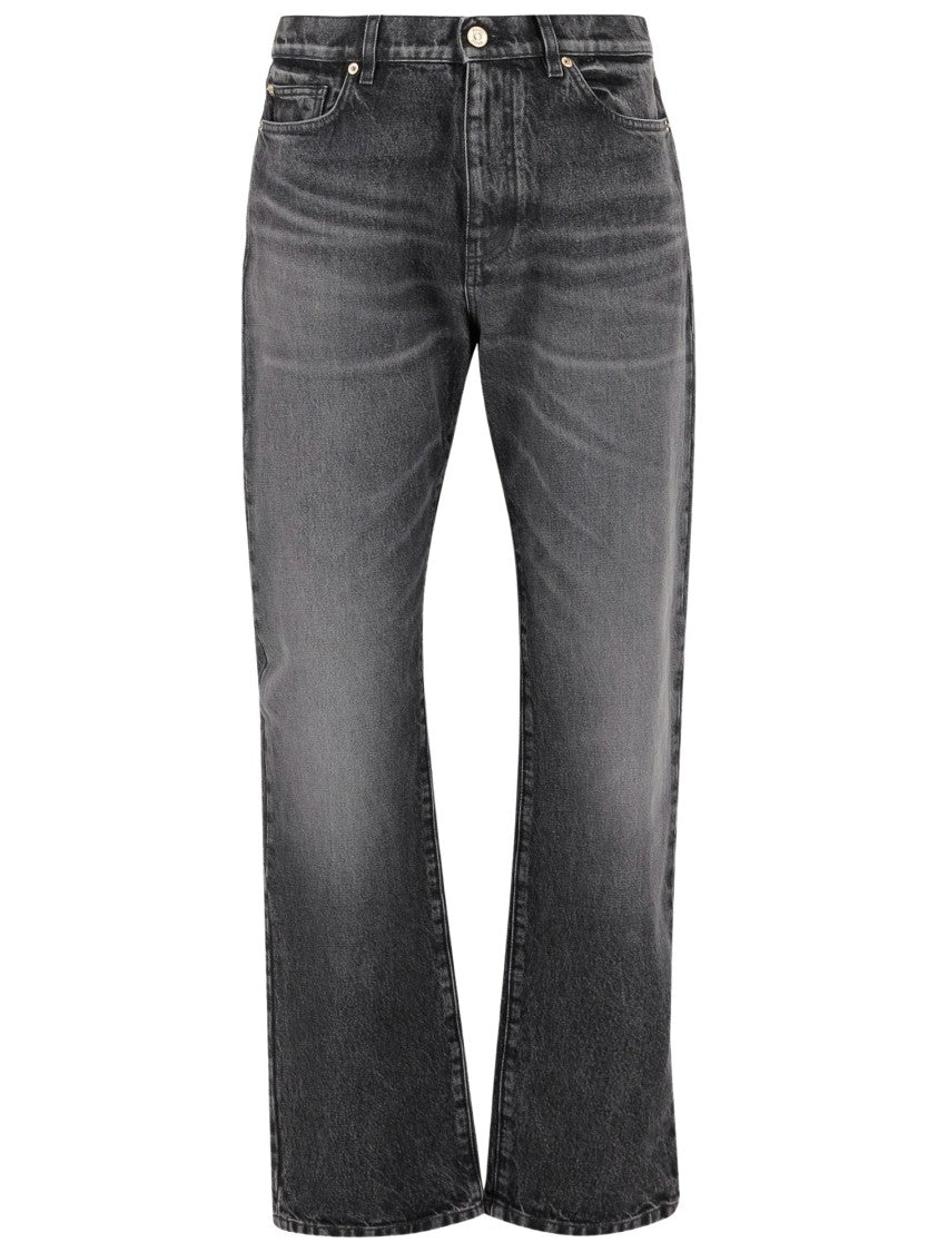 Versace Cotton Denim Jeans With Logo