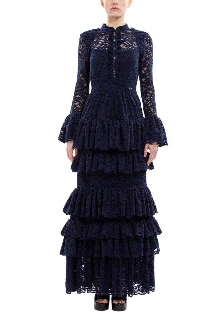 Saiid Kobeisy Ruffled Lace Long Dress