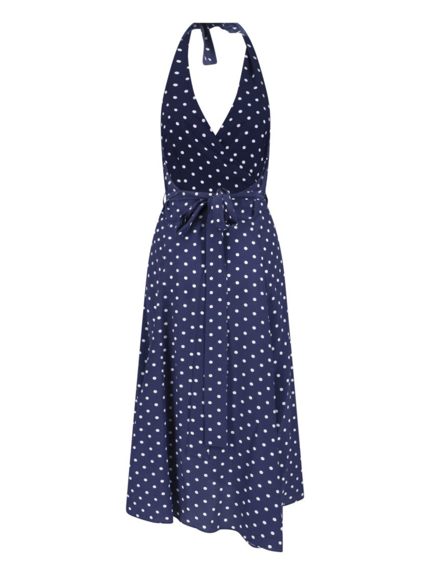 Parosh Maxi Polka Dot Dress – Blue