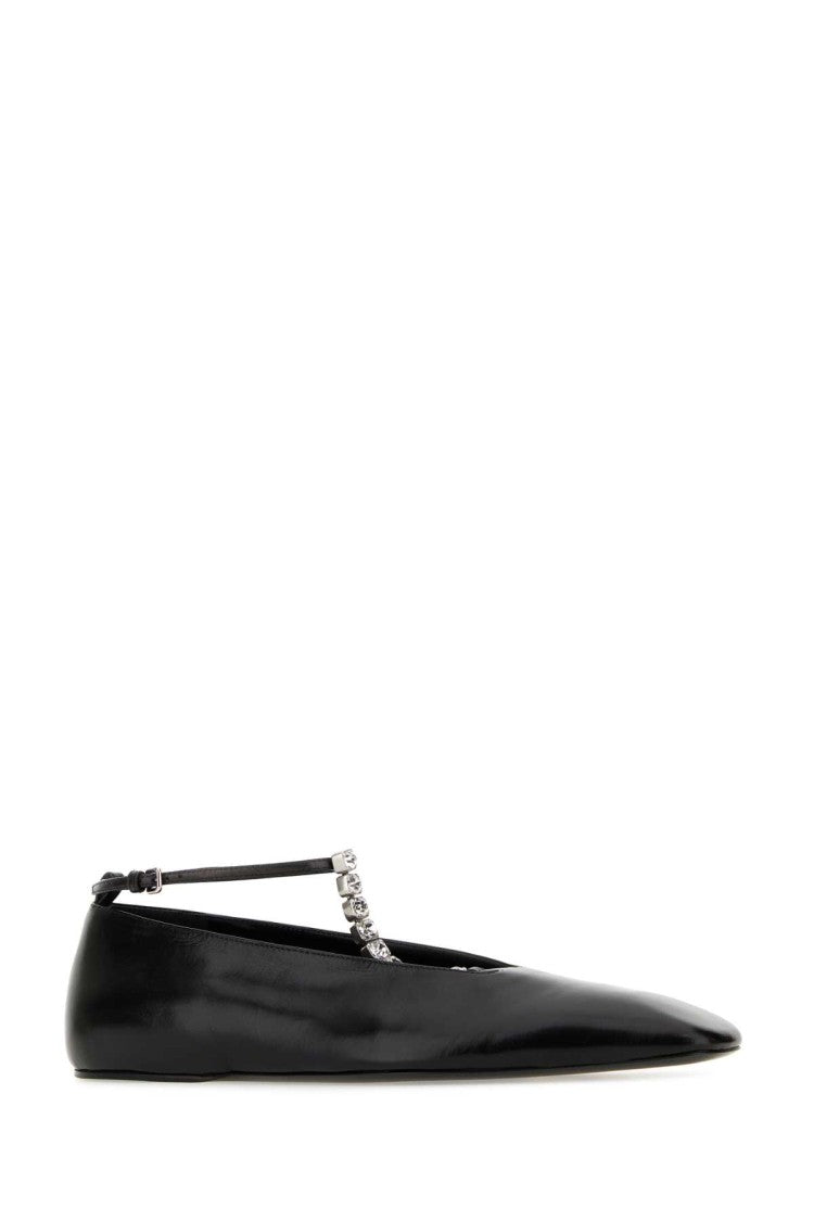 Jil Sander Black Leather Ballerinas