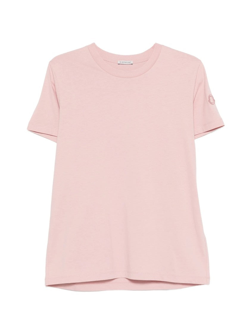 Moncler Pink Relaxed Fit Short-Sleeved Top
