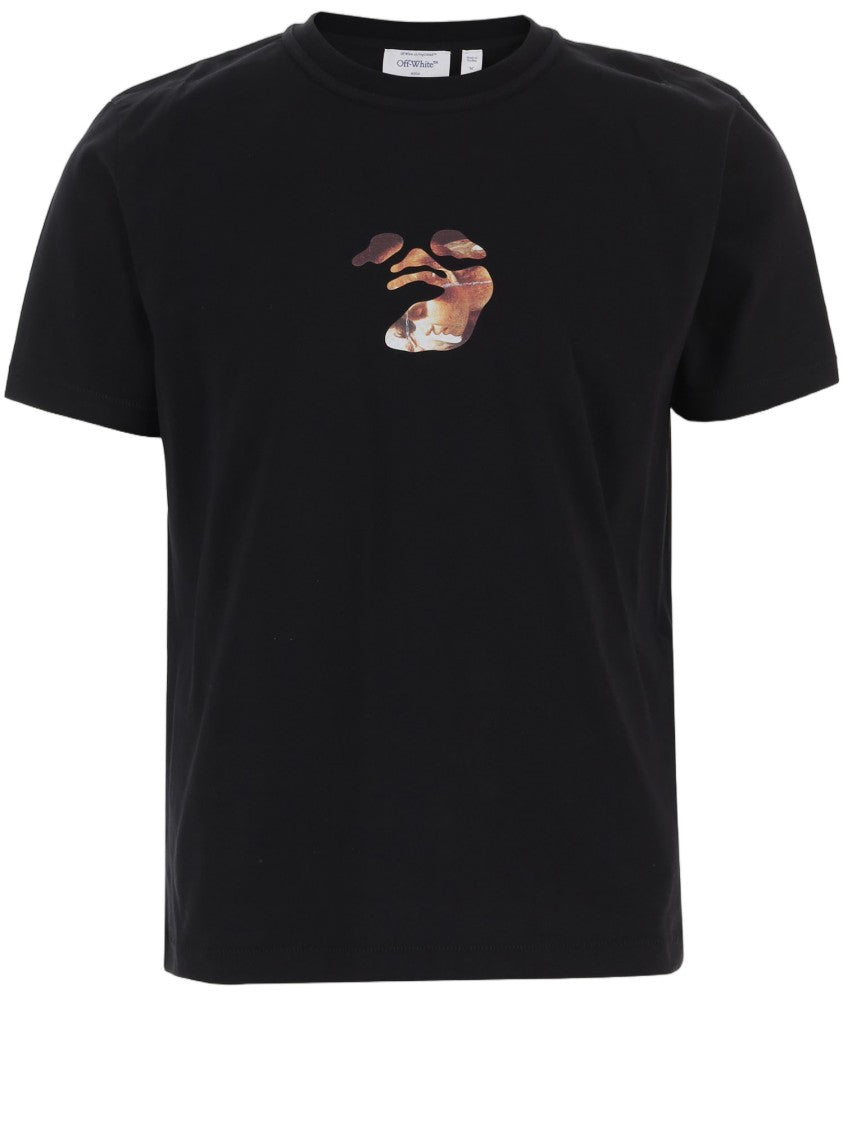 Off-White Black Logo Print Cotton T-Shirt