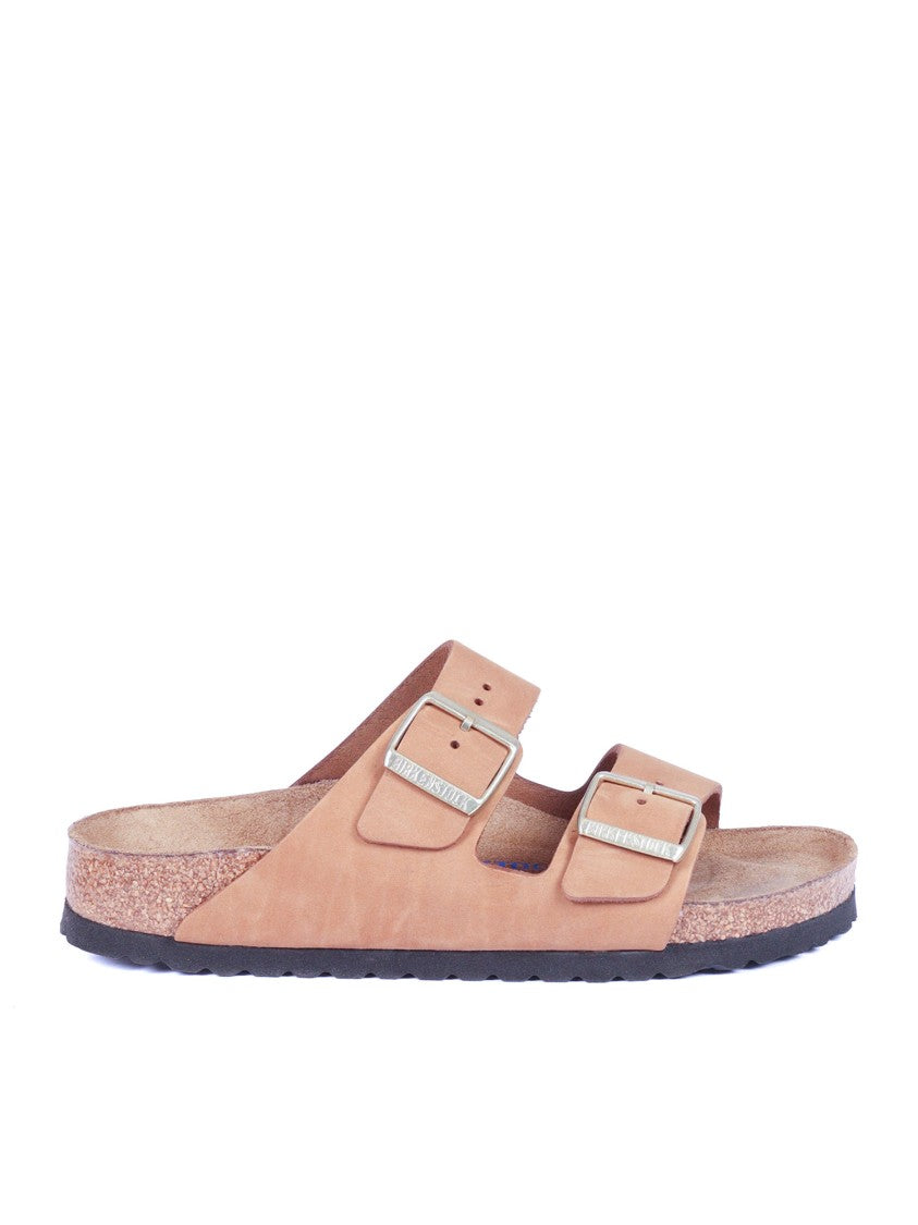 Birkenstock Mink Arizona Nubuck Leather Slide Sandal