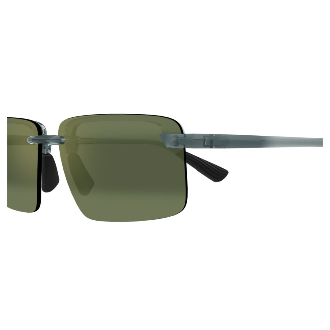 Maui Jim Laulima Rimless Rectangular Sunglasses With Green-Tinted Lenses