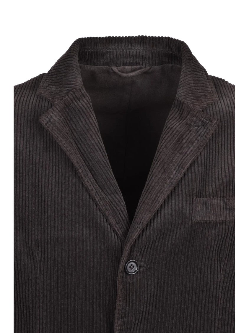 Aspesi Rich Cotton Velvet Blazer With Notch Lapel And Tailored Fit