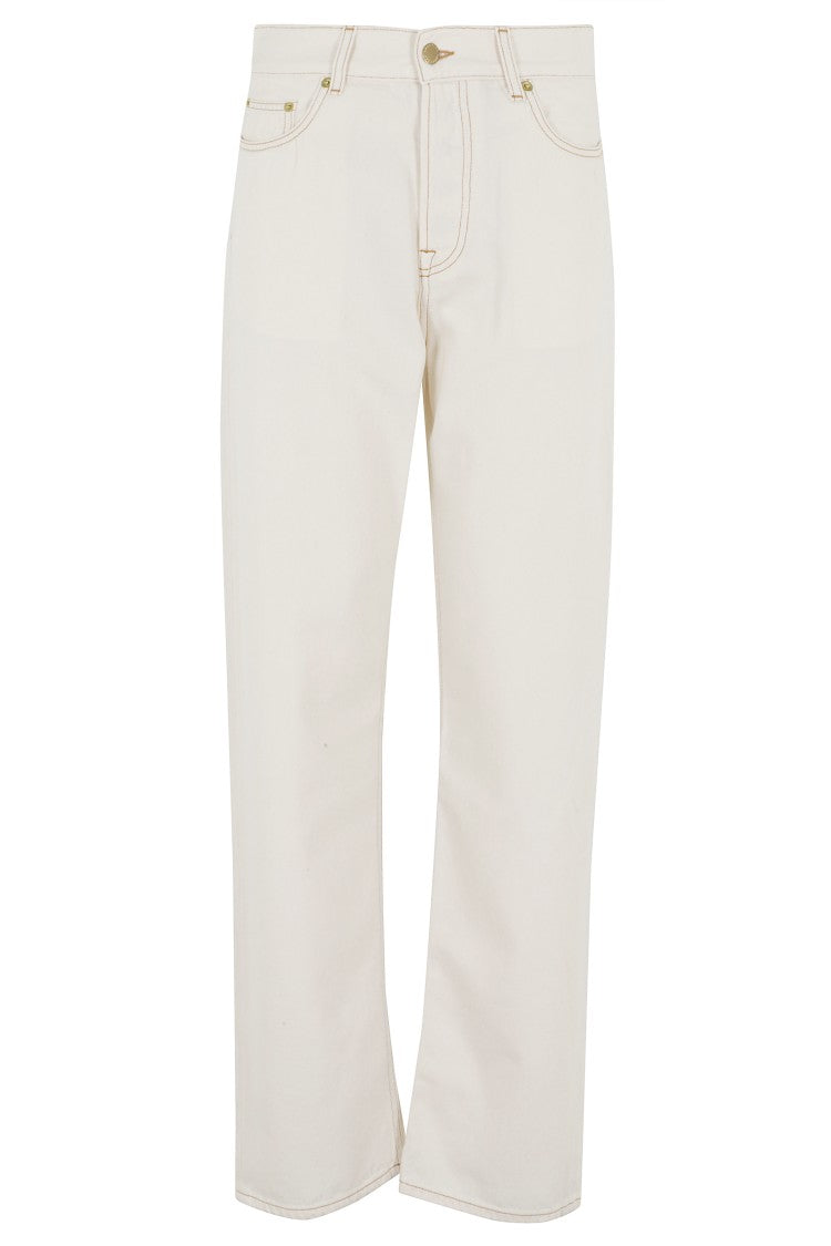 Darkpark Ecru Gale Relaxed Fit Straight-Leg Cotton-Blend Pants