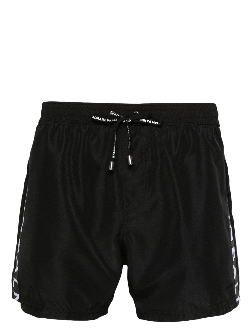 Balmain Logo-Print Swim Shorts
