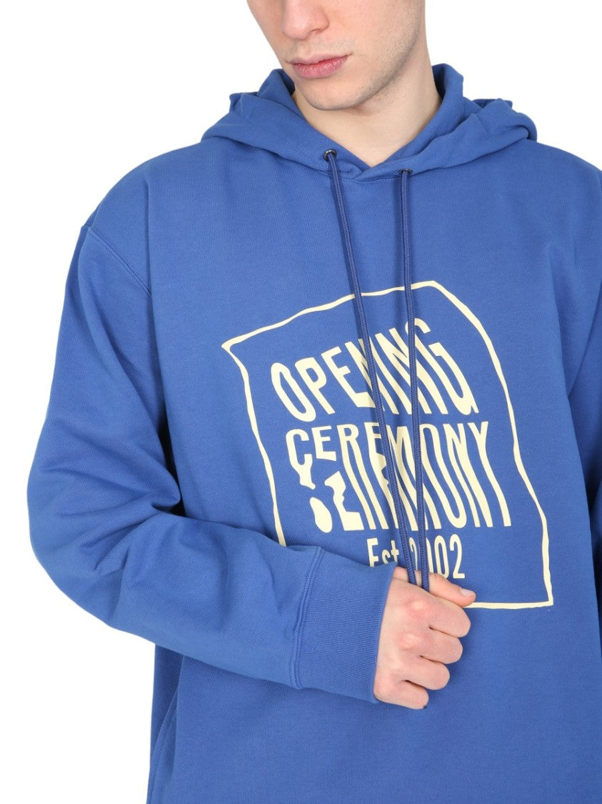 Opening Ceremony Relaxed-Fit Hoodie With Box-Style Logo Print