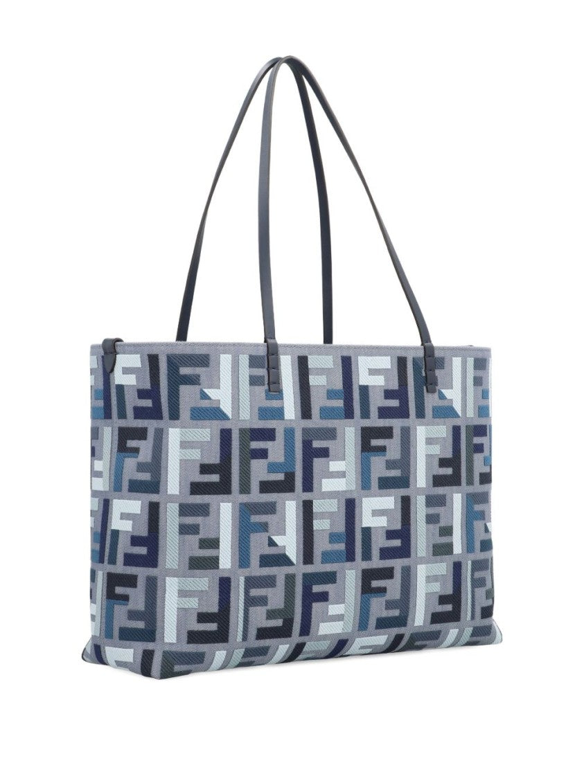 Fendi Geometric Patterned Blue Fendi Shoulder Bag