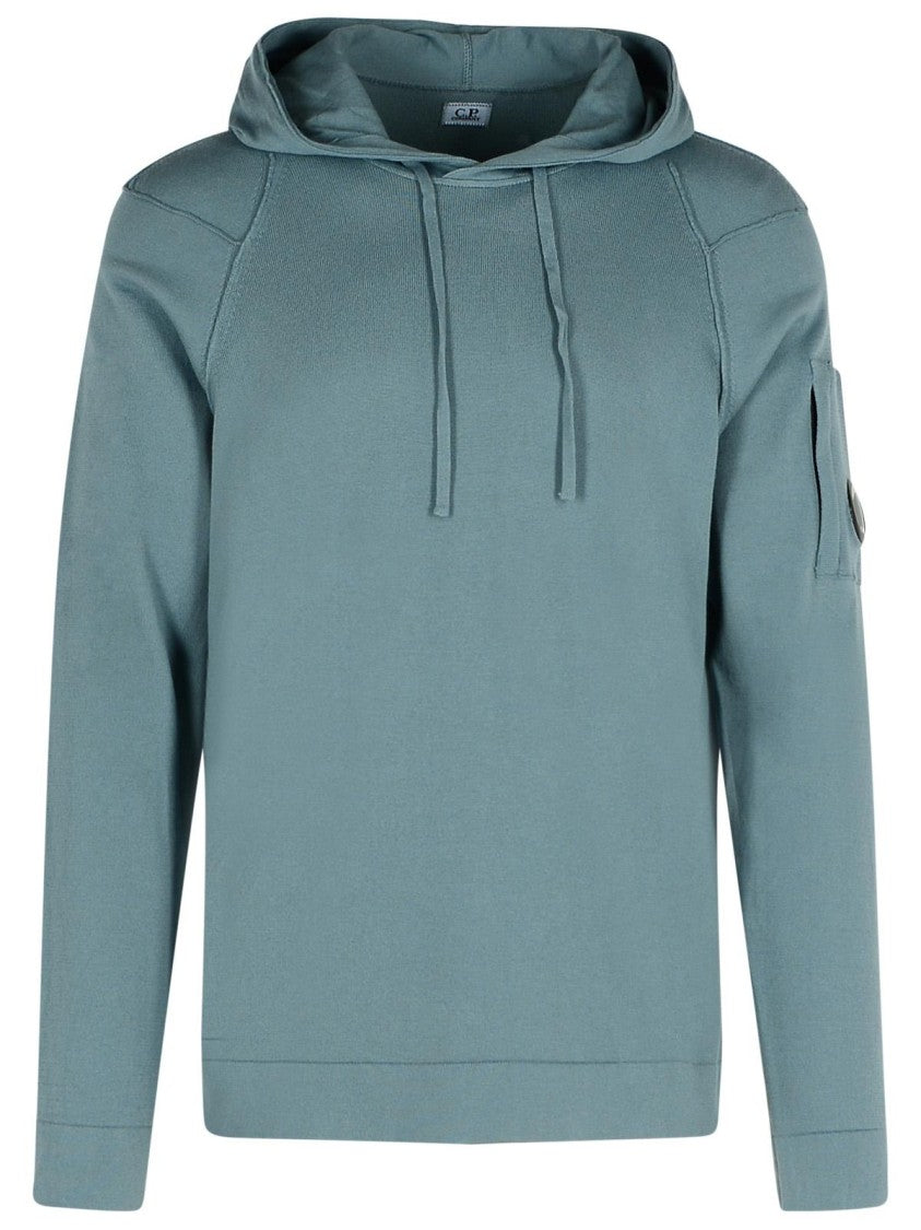 C.P. Company Lens' Light Blue Cotton Sweatshirt