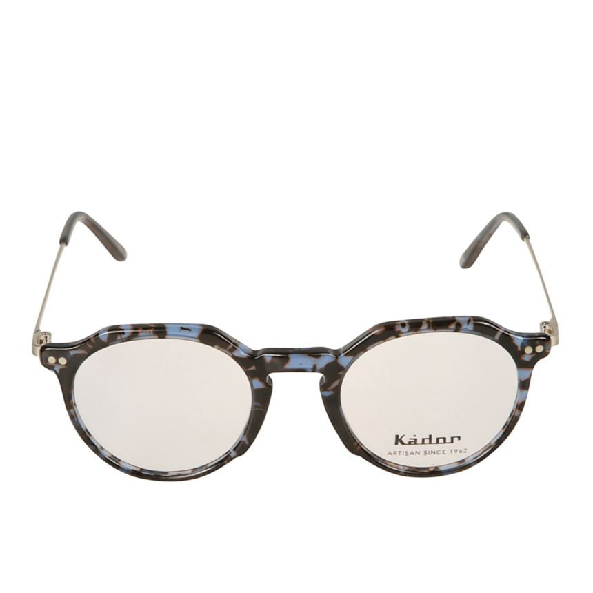Kador Rayan Round Tortoiseshell-Patterned Eyeglasses With Subtle Blue Accents