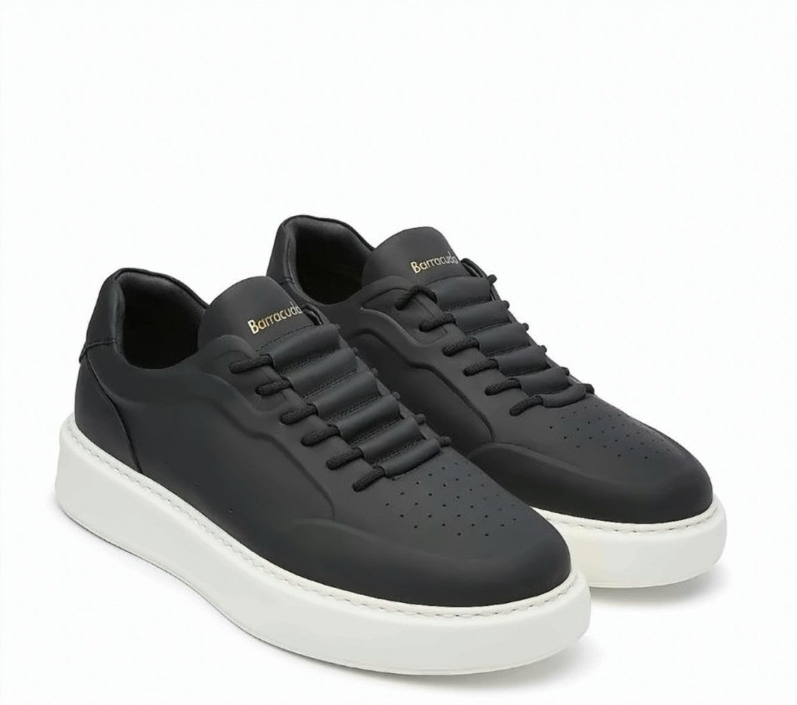Barracuda Black Slip On Leather Sneakers