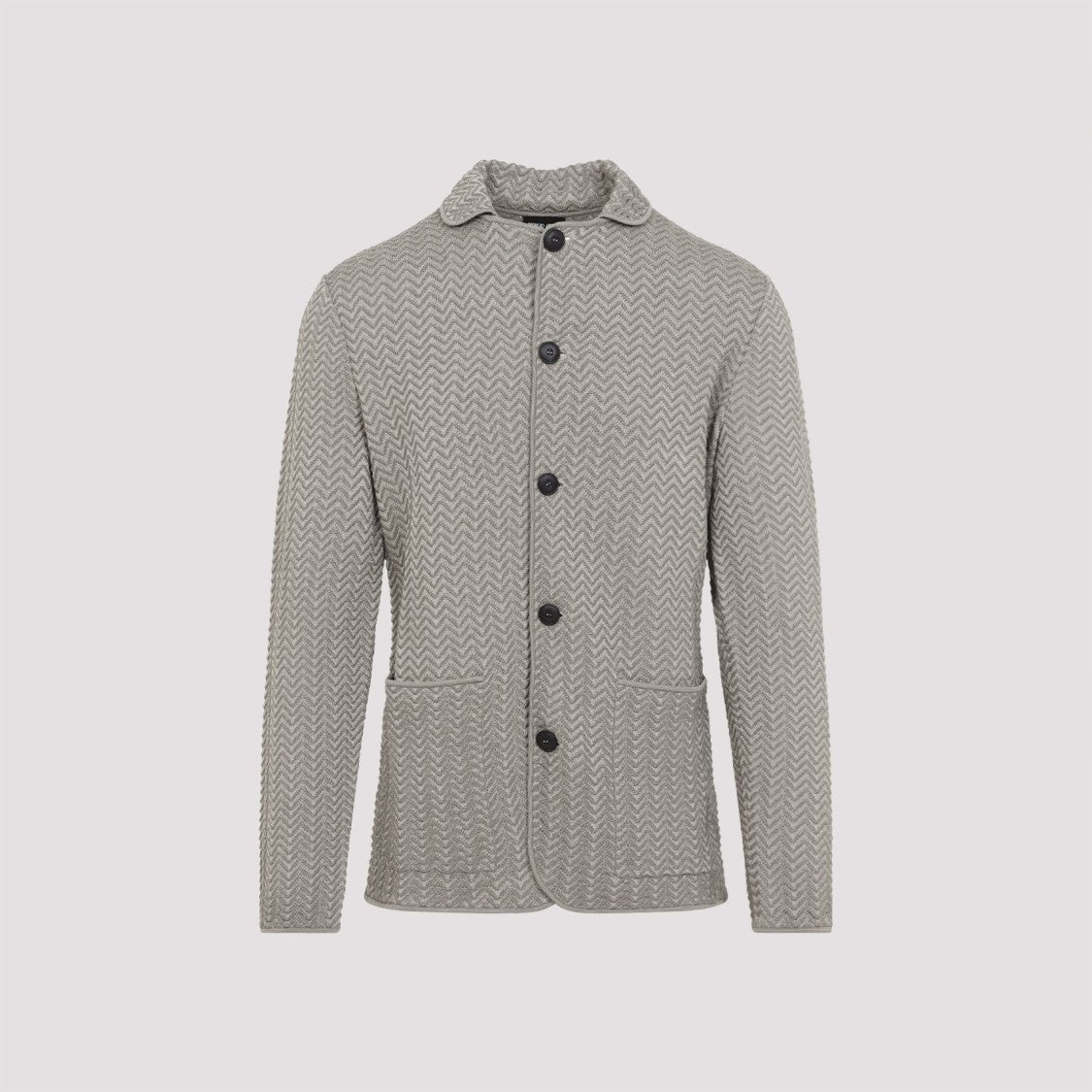 Giorgio Armani Chevron Pattern Blazer In Soft Neutral Tone