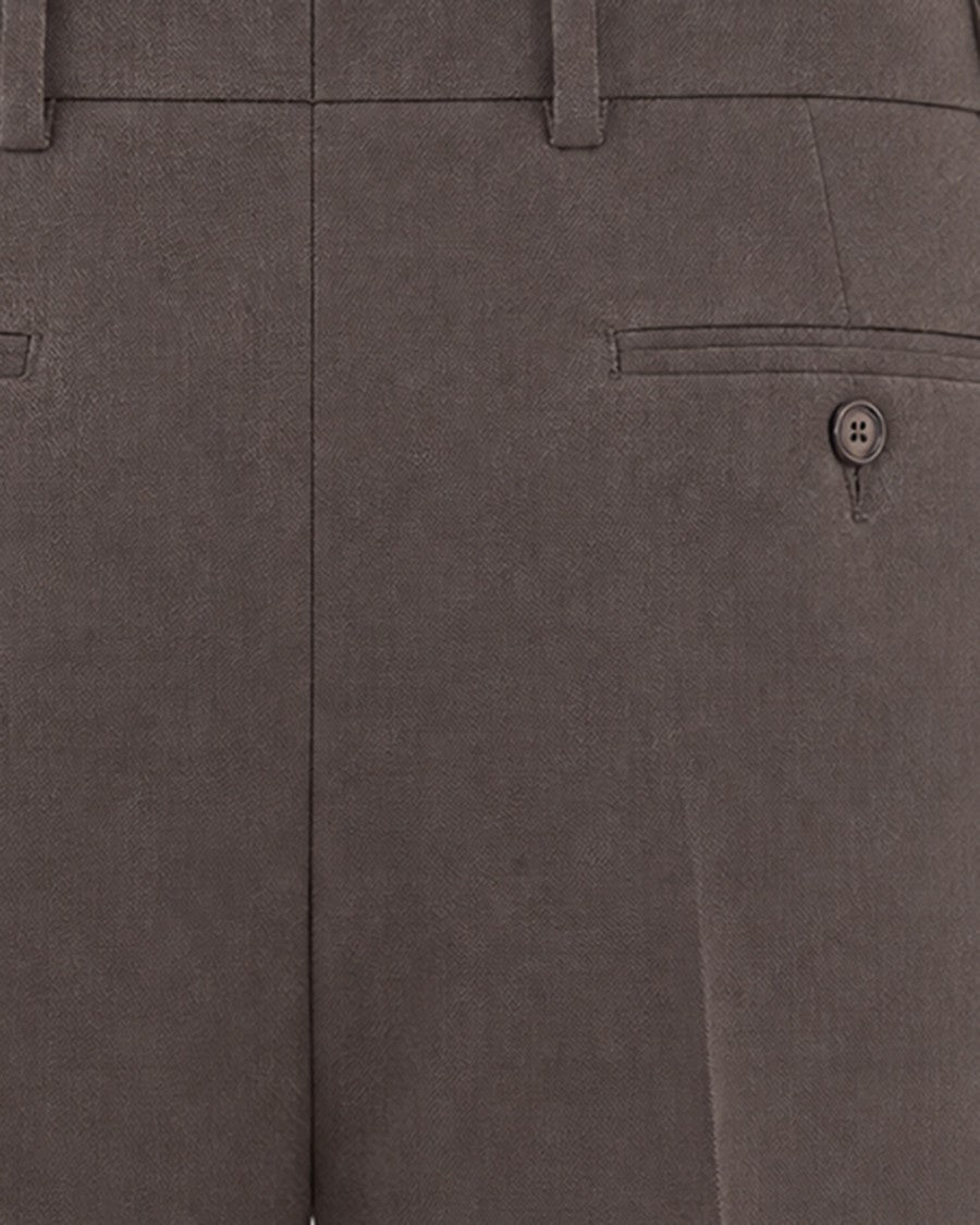 L.B.M. 1911 Tailored Straight-Leg Trousers In Melange Flannel