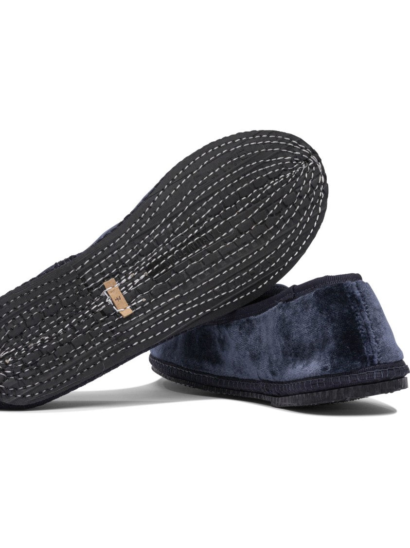 Sentier Di Segantin Roberta Streamlined Blue Loafers And Slippers With Plush Texture