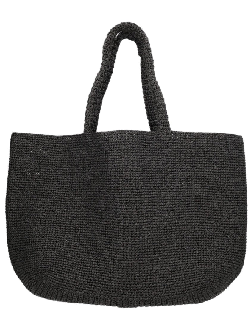 Off-White Natural Everything Inside Embroidered Raffia Tote Bag