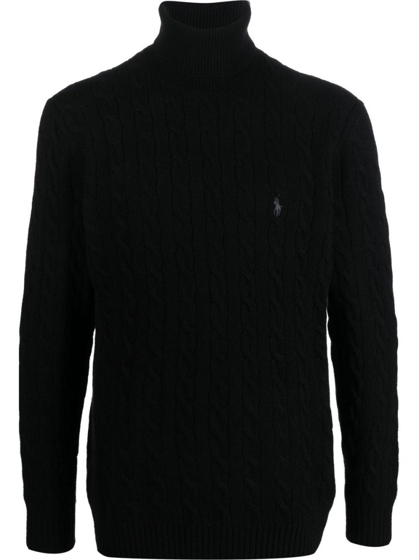 Polo Ralph Lauren Cable-Knit Turtleneck Sweater With Refined Pony Embroidery