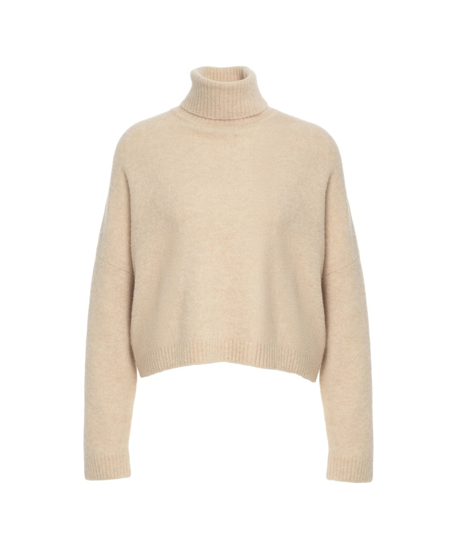 Crush Cashmere Turtleneck Sweater With Cropped Silhouette