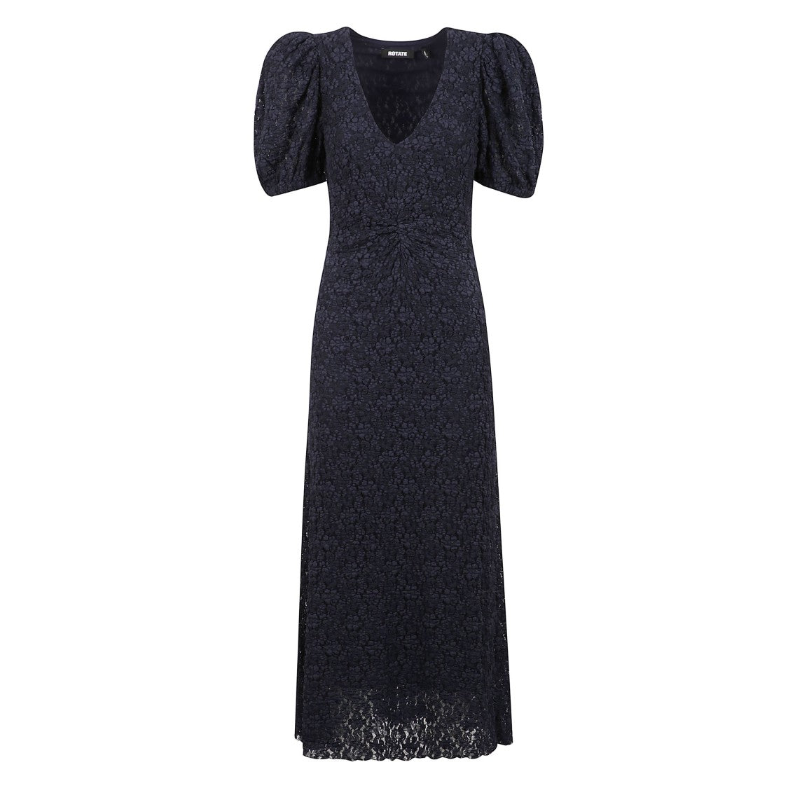 Rotate Floral Lace Long Dress With Puff Sleeves